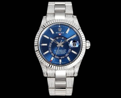 Rolex Sky-dweller Replica with Blue Dial 42mm 9002 Movement Ring Command Bezel Black/Green/Blue Watch